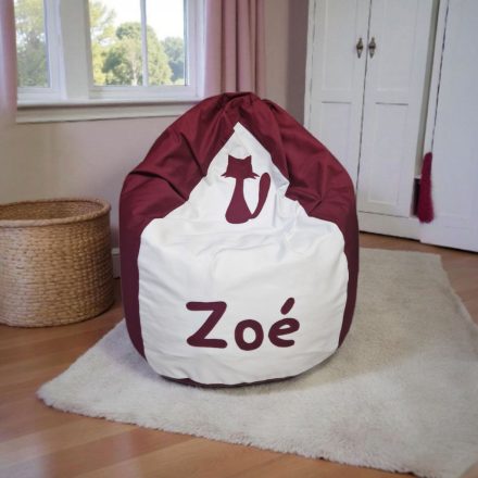 Cicás csepp babzsák egyedi felirattal