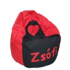 Szívecskés csepp babzsák egyedi felirattal