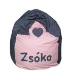 Szívecskés csepp babzsák egyedi felirattal
