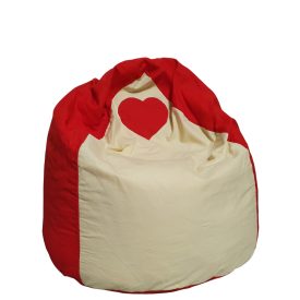 Szívecskés babzsák (piros-drapp)