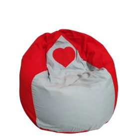 Szívecskés babzsák (piros-szürke)