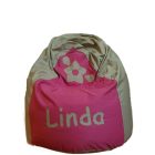 Virágos-leveles csepp babzsák egyedi felirattal