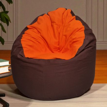 Premium Felnőtt XL Babzsákfotel (csokibarna-narancs)