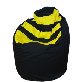 Méhecskés fekete babzsákfotel