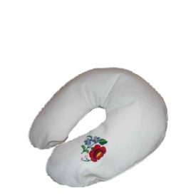 Hímzett nyakpárna kalocsai mintával (fehér)