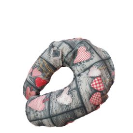 Babzsák nyakpárna szürke szívecskés