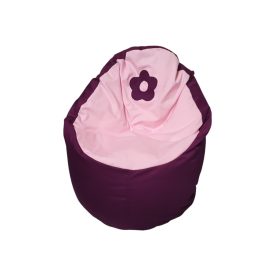 Virágos babzsákfotel (lila-rózsaszín)