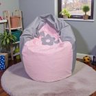  Babzsákfotel gyerek méretben (világosszürke-babarózsaszín)