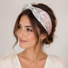 Rosé Pearl multifunkciós kendő | púderrózsaszín pöttyös haj- és nyakkendő
