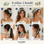 Summer Fruits multifunkciós kendő – trópusi gyümölcsmintás haj- és nyakkendő