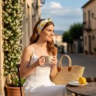 Sorrento Lemon multifunkciós kendő | citrommintás haj- és nyakkendő