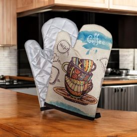 Edényfogó kesztyű | kávéscsésze mintás
