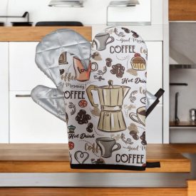 Edényfogó kesztyű | kávé mintás