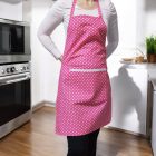 Konyhai pamutkötény | pink pöttyös