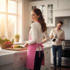 Konyhai pamutkötény | pink pöttyös