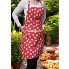 Pöttyös konyhai pamutkötény piros