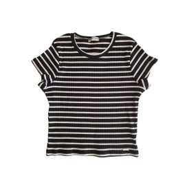 Csíkos crop top | fekete-fehér