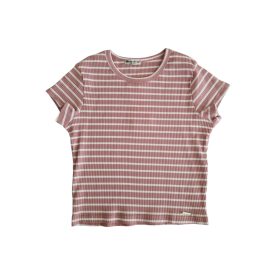 Csíkos crop top | rózsaszín-fehér