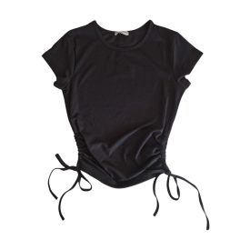 Kétoldalt húzott női felső | fekete