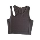 Női top csepp kivágással – elegáns ujjatlan felső nyárra, 6 színben (lila, zöld, bézs, sötétkék, fekete, fehér), S/M és M/L méret