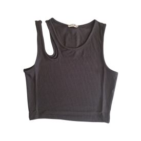   Női top csepp kivágással – elegáns ujjatlan felső nyárra, 6 színben (lila, zöld, bézs, sötétkék, fekete, fehér), S/M és M/L méret