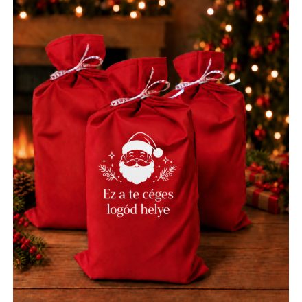 Céges Mikulás zsák egyedi logóval