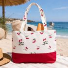 Cherry Kiss shopper strandtáska – nagyméretű cseresznyemintás női táska