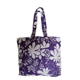 Levél mintás strandtáska (lila)