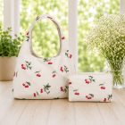 Cherry Kiss női táska és neszesszer szett – cseresznyemintás