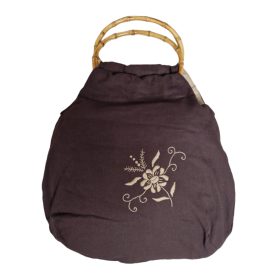 Női hímzett táska (csokibarna)