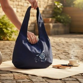 Női hímzett táska | sötétkék
