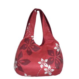 Női táska levél mintával | bordó
