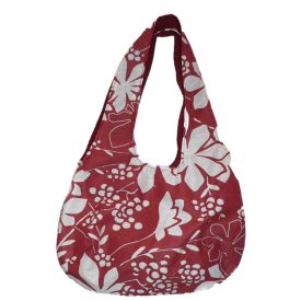 Női táska levél mintával | piros