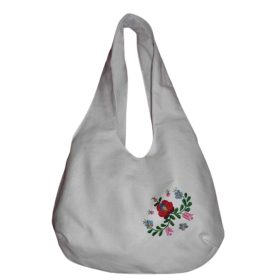 Női hímzett táska matyó mintával (fehér)