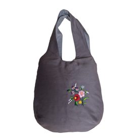 Női hímzett strandtáska | szürke