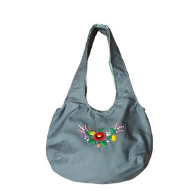 Női hímzett táska kalocsai mintával (szürke)