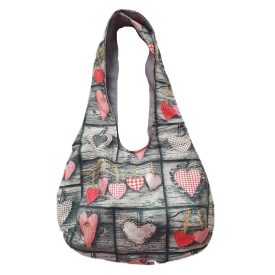 Női táska szív mintával | szürke