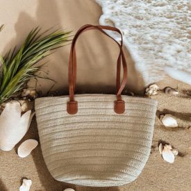 Trendi női szalmatáska | bézs