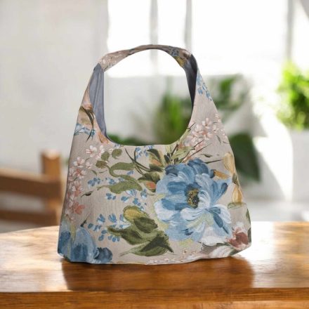 Tavaszi virágmintás női táska – belső zsebbel, patentos záródással