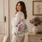 Vintage Bloom női válltáska – romantikus virágmintás shopper táska
