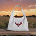 Virág mintás kézi hímzésű válltáska – magyar kézműves