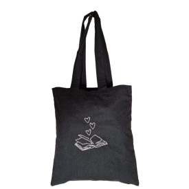 Egyedi Vászontáska Fiatalos Mintával - Könyv hímzéssel
