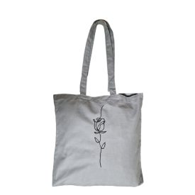 Stílusos vászontáska rózsa hímzéssel